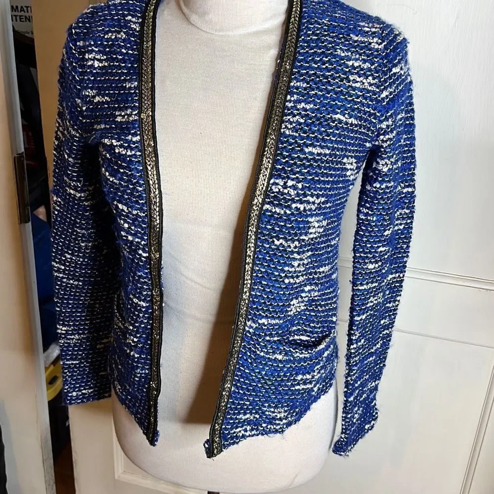 ❤️ASOS Tweed Open Front Cardigan Blue - Picture 6 of 6